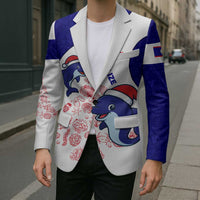 Belize Christmas Blazer with Santa Dolphins Coral Reef and Ocean Holiday Theme - Wonder Print Shop