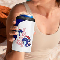 Belize Christmas 4 in 1 Can Cooler Tumbler with Santa Dolphins Coral Reef and Ocean Holiday Theme - Wonder Print Shop