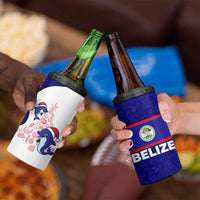Belize Christmas 4 in 1 Can Cooler Tumbler with Santa Dolphins Coral Reef and Ocean Holiday Theme - Wonder Print Shop