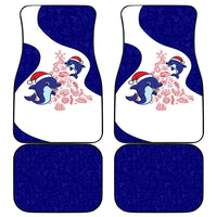 Belize Christmas Car Mats with Santa Dolphins Coral Reef and Ocean Holiday Theme - Wonder Print Shop