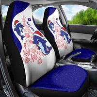 Belize Christmas Car Seat Cover with Santa Dolphins Coral Reef and Ocean Holiday Theme - Wonder Print Shop