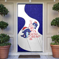Belize Christmas Door Cover with Santa Dolphins Coral Reef and Ocean Holiday Theme - Wonder Print Shop