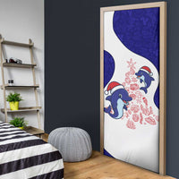 Belize Christmas Door Cover with Santa Dolphins Coral Reef and Ocean Holiday Theme - Wonder Print Shop
