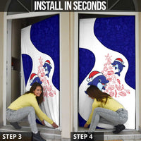 Belize Christmas Door Cover with Santa Dolphins Coral Reef and Ocean Holiday Theme - Wonder Print Shop