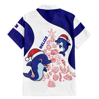 Belize Christmas Family Matching Mermaid Dress and Hawaiian Shirt with Santa Dolphins Coral Reef and Ocean Holiday Theme - Wonder Print Shop
