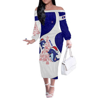 Belize Christmas Family Matching Off The Shoulder Long Sleeve Dress and Hawaiian Shirt with Santa Dolphins Coral Reef and Ocean Holiday Theme - Wonder Print Shop