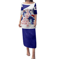 Belize Christmas Family Matching Puletasi and Hawaiian Shirt with Santa Dolphins Coral Reef and Ocean Holiday Theme - Wonder Print Shop