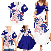 Belize Christmas Family Matching Summer Maxi Dress and Hawaiian Shirt with Santa Dolphins Coral Reef and Ocean Holiday Theme - Wonder Print Shop