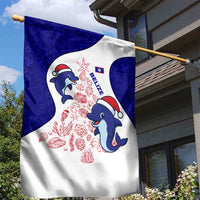 Belize Christmas Garden Flag with Santa Dolphins Coral Reef and Ocean Holiday Theme - Wonder Print Shop