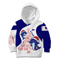 Belize Christmas Kid Hoodie with Santa Dolphins Coral Reef and Ocean Holiday Theme - Wonder Print Shop