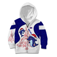 Belize Christmas Kid Hoodie with Santa Dolphins Coral Reef and Ocean Holiday Theme - Wonder Print Shop