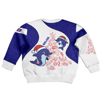 Belize Christmas Kid Ugly Christmas Sweater with Santa Dolphins Coral Reef and Ocean Holiday Theme - Wonder Print Shop
