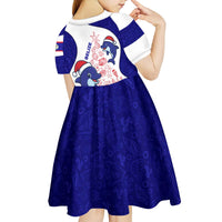 Belize Christmas Kid Short Sleeve Dress with Santa Dolphins Coral Reef and Ocean Holiday Theme - Wonder Print Shop