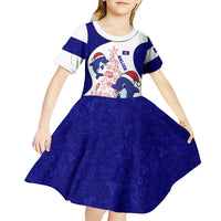 Belize Christmas Kid Short Sleeve Dress with Santa Dolphins Coral Reef and Ocean Holiday Theme - Wonder Print Shop