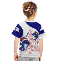 Belize Christmas Kid T Shirt with Santa Dolphins Coral Reef and Ocean Holiday Theme - Wonder Print Shop