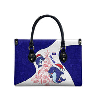 Belize Christmas Leather Bag with Santa Dolphins Coral Reef and Ocean Holiday Theme - Wonder Print Shop
