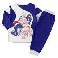Belize Christmas Pajama Set with Santa Dolphins Coral Reef and Ocean Holiday Theme - Wonder Print Shop
