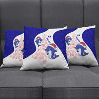 Belize Christmas Pillow Cover with Santa Dolphins Coral Reef and Ocean Holiday Theme - Wonder Print Shop
