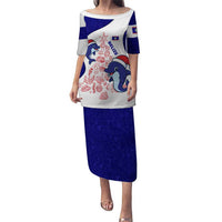 Belize Christmas Puletasi with Santa Dolphins Coral Reef and Ocean Holiday Theme - Wonder Print Shop