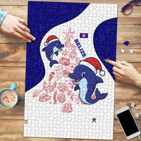 Belize Christmas Puzzle with Santa Dolphins Coral Reef and Ocean Holiday Theme - Wonder Print Shop