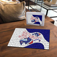 Belize Christmas Puzzle with Santa Dolphins Coral Reef and Ocean Holiday Theme - Wonder Print Shop