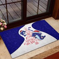 Belize Christmas Rubber Doormat with Santa Dolphins Coral Reef and Ocean Holiday Theme - Wonder Print Shop