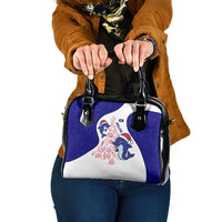 Belize Christmas Shoulder Handbag with Santa Dolphins Coral Reef and Ocean Holiday Theme - Wonder Print Shop