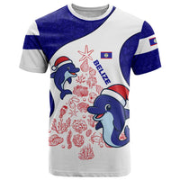 Belize Christmas T Shirt with Santa Dolphins Coral Reef and Ocean Holiday Theme - Wonder Print Shop