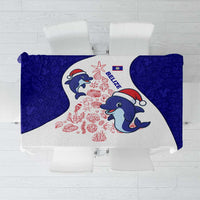 Belize Christmas Tablecloth with Santa Dolphins Coral Reef and Ocean Holiday Theme - Wonder Print Shop