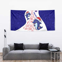 Belize Christmas Tapestry with Santa Dolphins Coral Reef and Ocean Holiday Theme - Wonder Print Shop