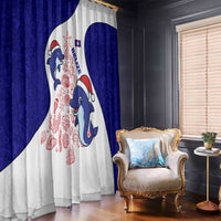 Belize Christmas Window Curtain with Santa Dolphins Coral Reef and Ocean Holiday Theme - Wonder Print Shop