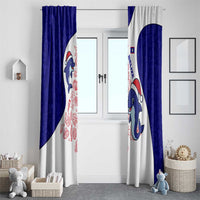 Belize Christmas Window Curtain with Santa Dolphins Coral Reef and Ocean Holiday Theme - Wonder Print Shop