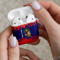 Belize Christmas AirPods Case with Santa Toucan Palm Tree and Tribal Holiday Pattern - Wonder Print Shop