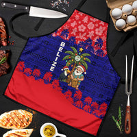 Belize Christmas Apron with Santa Toucan Palm Tree and Tribal Holiday Pattern - Wonder Print Shop