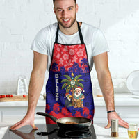 Belize Christmas Apron with Santa Toucan Palm Tree and Tribal Holiday Pattern - Wonder Print Shop