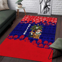 Belize Christmas Area Rug with Santa Toucan Palm Tree and Tribal Holiday Pattern - Wonder Print Shop
