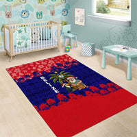 Belize Christmas Area Rug with Santa Toucan Palm Tree and Tribal Holiday Pattern - Wonder Print Shop