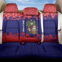 Belize Christmas Back Car Seat Cover with Santa Toucan Palm Tree and Tribal Holiday Pattern - Wonder Print Shop