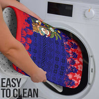 Belize Christmas Bathroom Set with Santa Toucan Palm Tree and Tribal Holiday Pattern - Wonder Print Shop