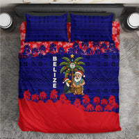 Belize Christmas Bedding Set with Santa Toucan Palm Tree and Tribal Holiday Pattern - Wonder Print Shop