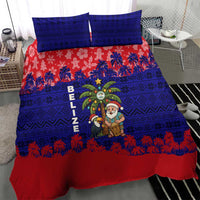 Belize Christmas Bedding Set with Santa Toucan Palm Tree and Tribal Holiday Pattern - Wonder Print Shop