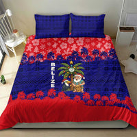Belize Christmas Bedding Set with Santa Toucan Palm Tree and Tribal Holiday Pattern - Wonder Print Shop