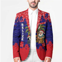 Belize Christmas Blazer with Santa Toucan Palm Tree and Tribal Holiday Pattern - Wonder Print Shop