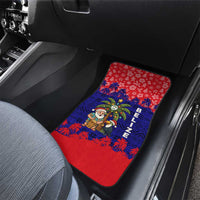 Belize Christmas Car Mats with Santa Toucan Palm Tree and Tribal Holiday Pattern - Wonder Print Shop