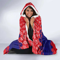 Belize Christmas Hooded Blanket with Santa Toucan Palm Tree and Tribal Holiday Pattern - Wonder Print Shop