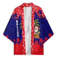 Belize Christmas Kimono with Santa Toucan Palm Tree and Tribal Holiday Pattern - Wonder Print Shop