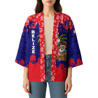 Belize Christmas Kimono with Santa Toucan Palm Tree and Tribal Holiday Pattern - Wonder Print Shop