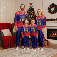 Belize Christmas Pajama Set with Santa Toucan Palm Tree and Tribal Holiday Pattern - Wonder Print Shop