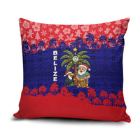 Belize Christmas Pillow Cover with Santa Toucan Palm Tree and Tribal Holiday Pattern - Wonder Print Shop