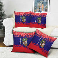 Belize Christmas Pillow Cover with Santa Toucan Palm Tree and Tribal Holiday Pattern - Wonder Print Shop